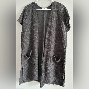 Women's Cap Sleeve Oversized Cardigan - Small